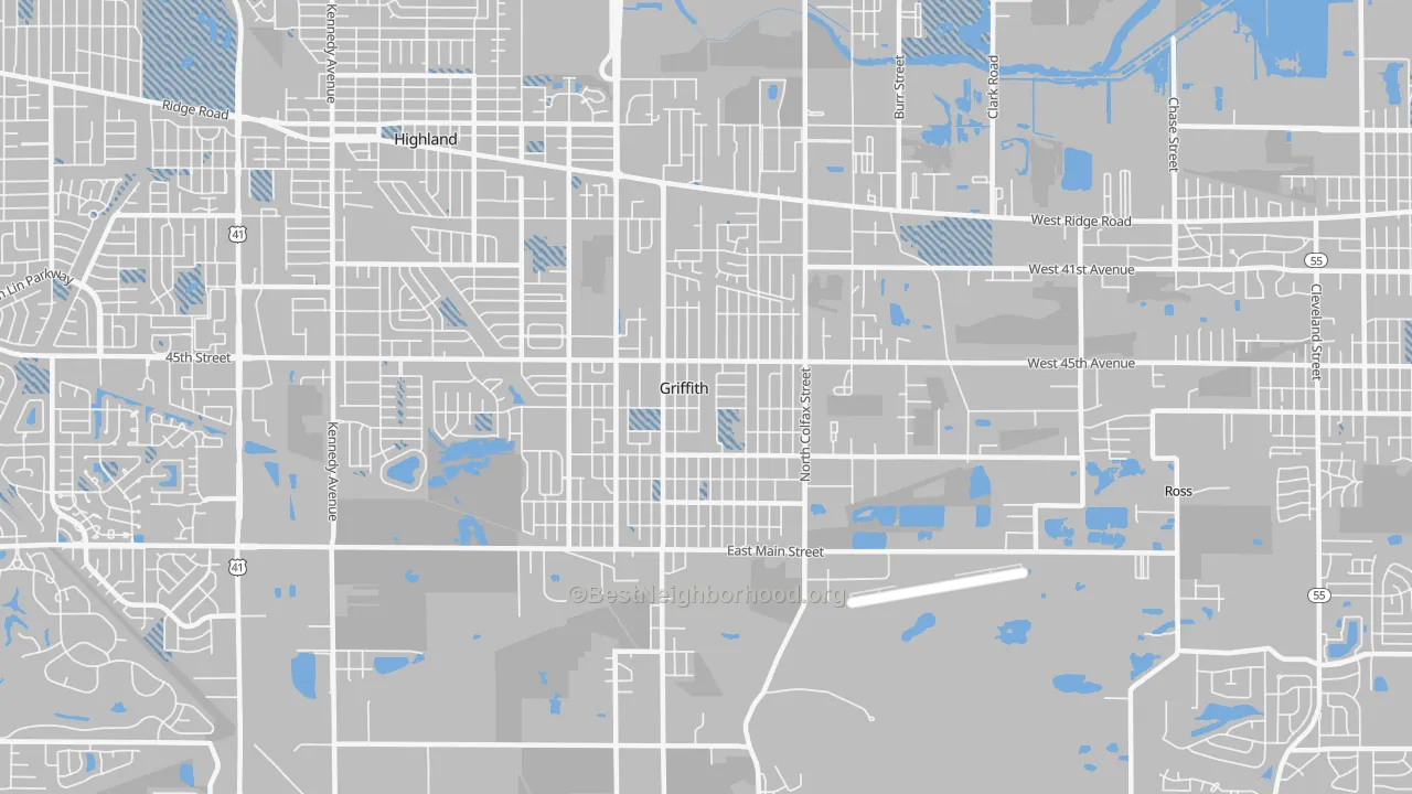 Transit Grade map of 46319, IN