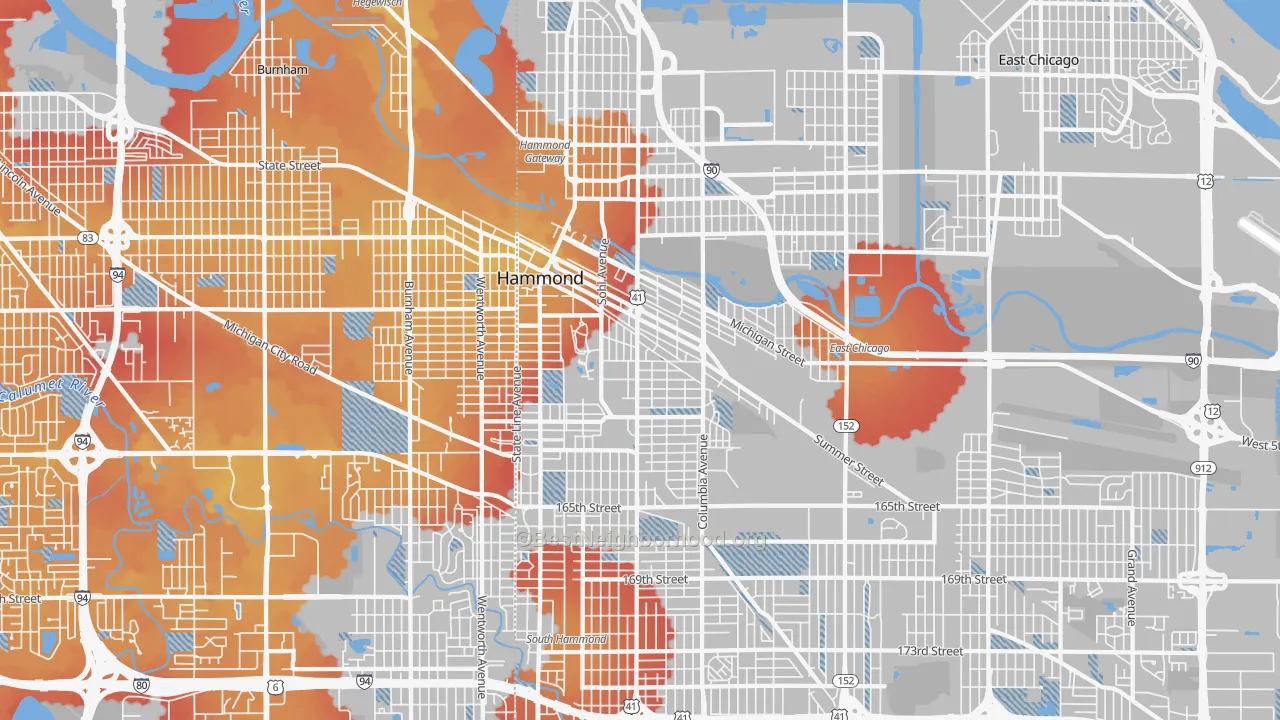 Transit Grade map of 46320, IN