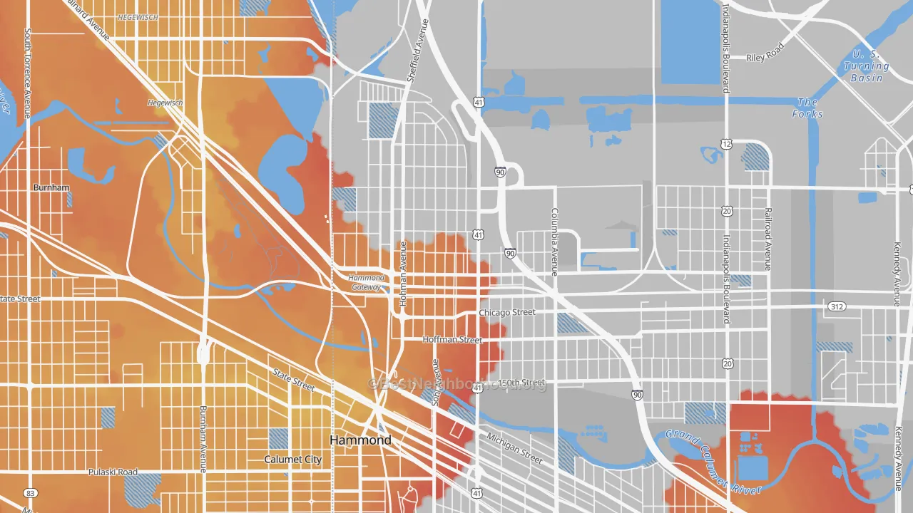 Transit Grade map of 46327, IN