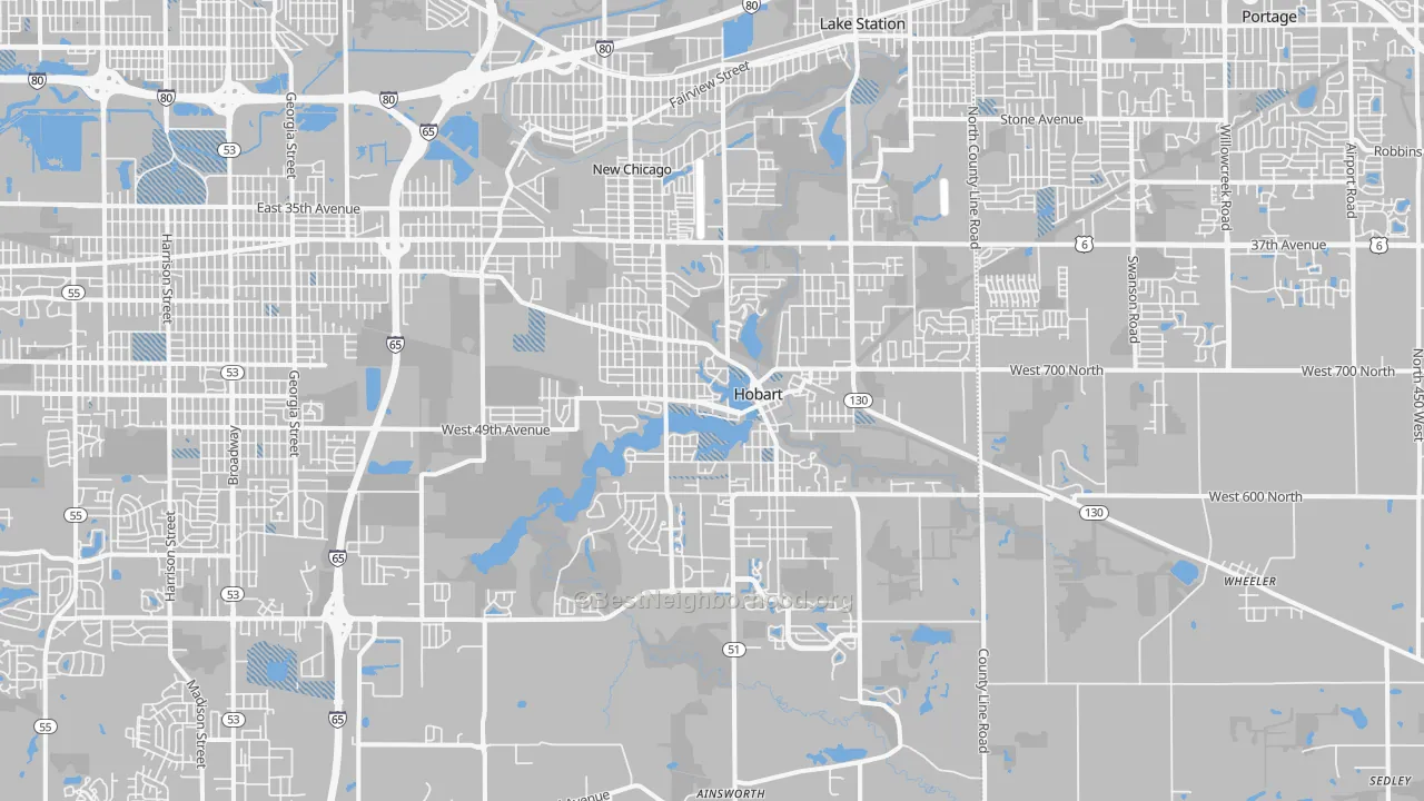 Transit Grade map of 46342, IN