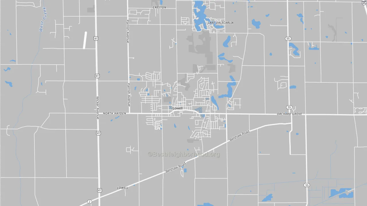 Transit Grade map of 46356, IN