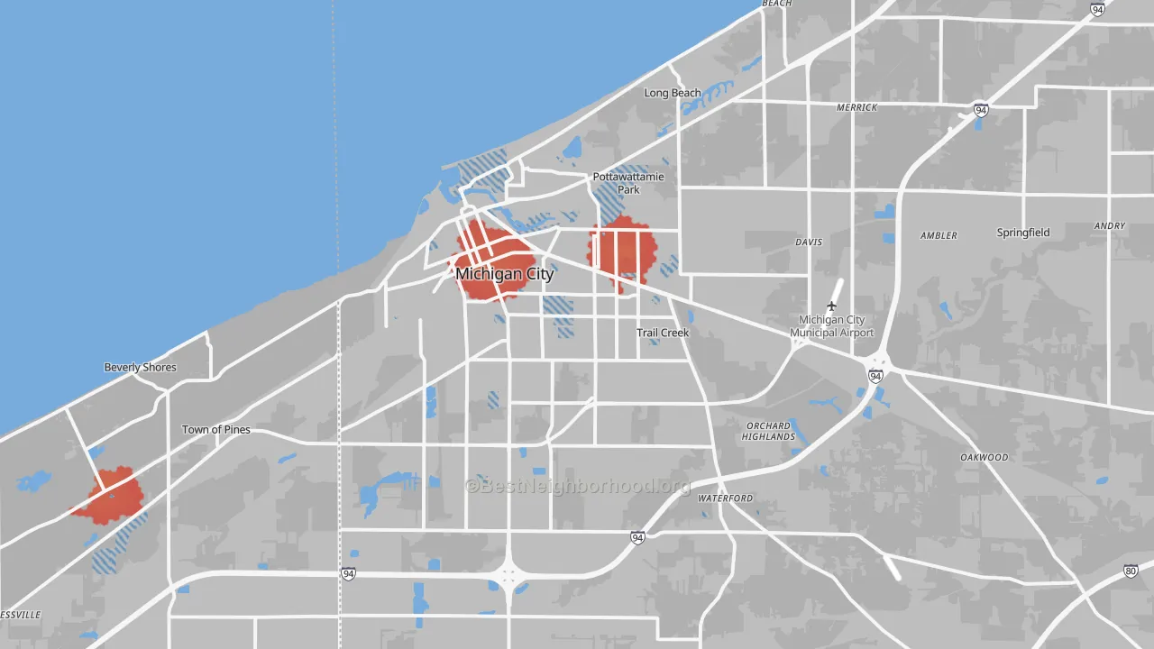 Transit Grade map of 46360, IN