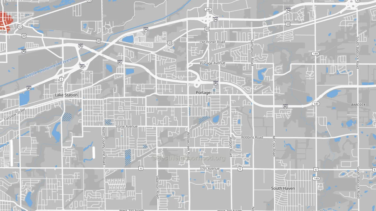 Transit Grade map of 46368, IN