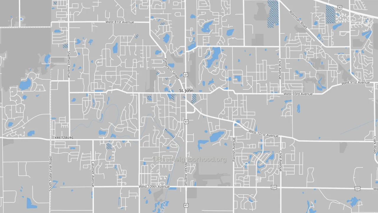 Transit Grade map of 46373, IN