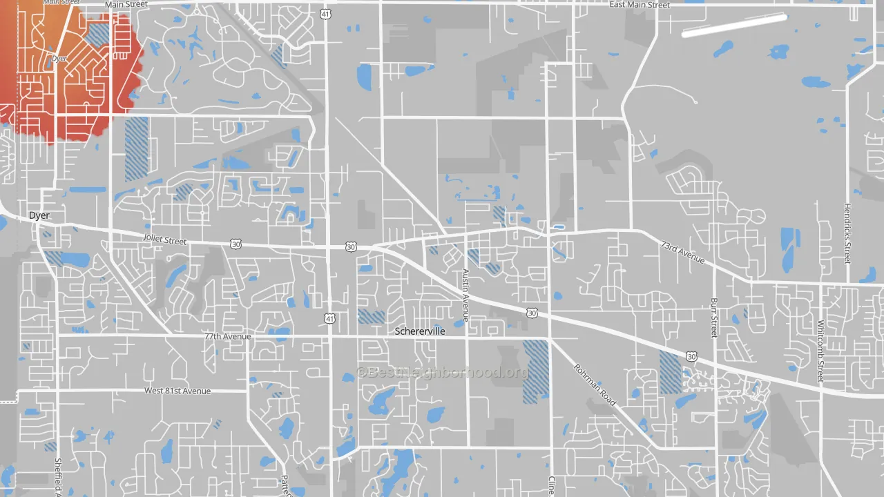 Transit Grade map of 46375, IN