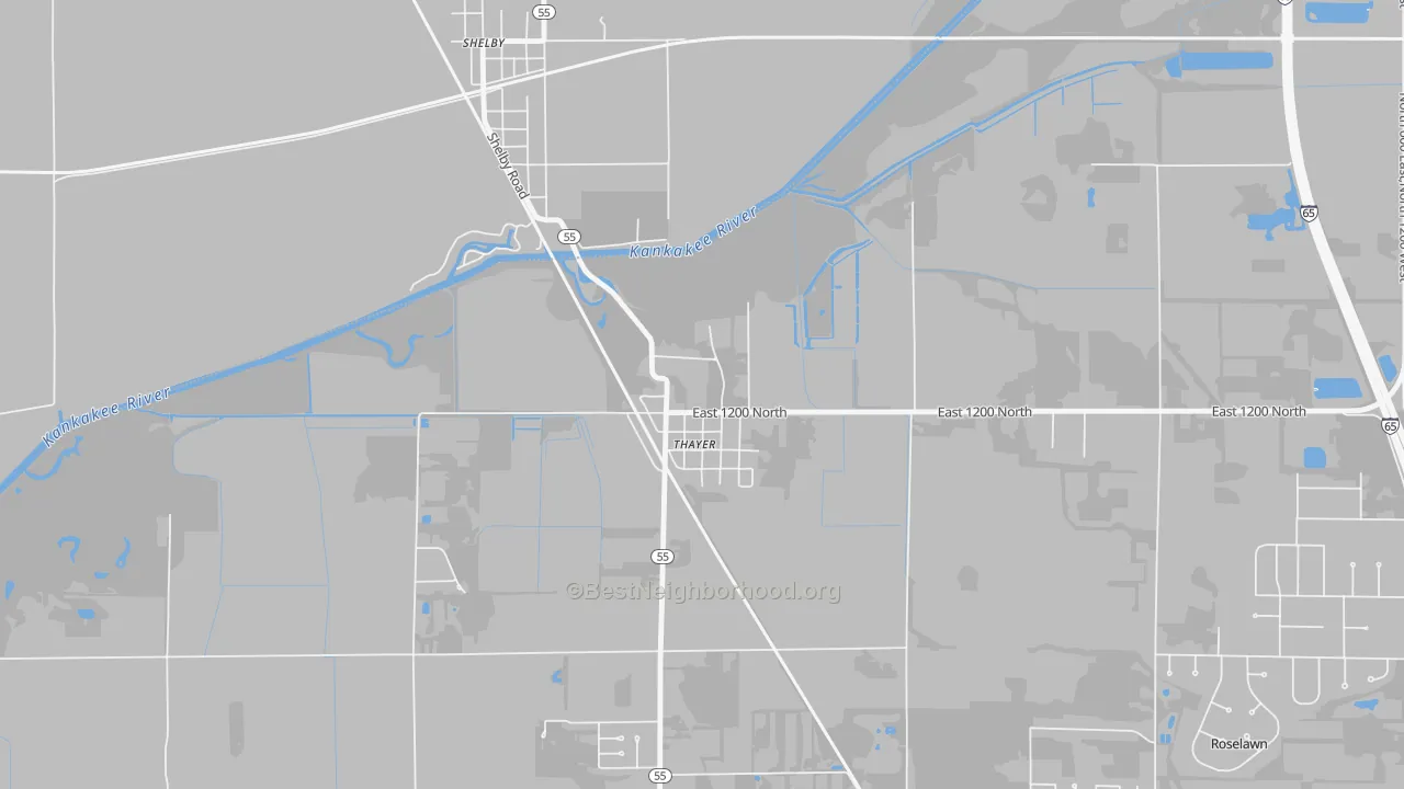 Transit Grade map of 46381, IN