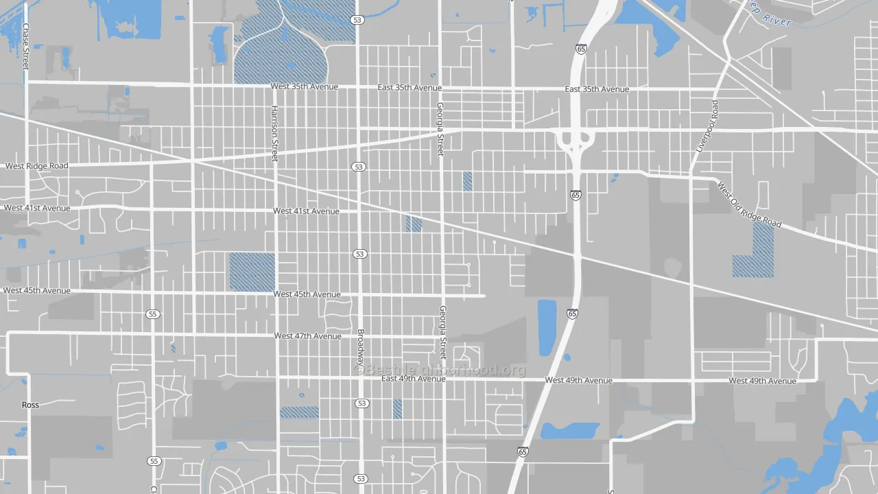 Transit Grade map of 46409, IN