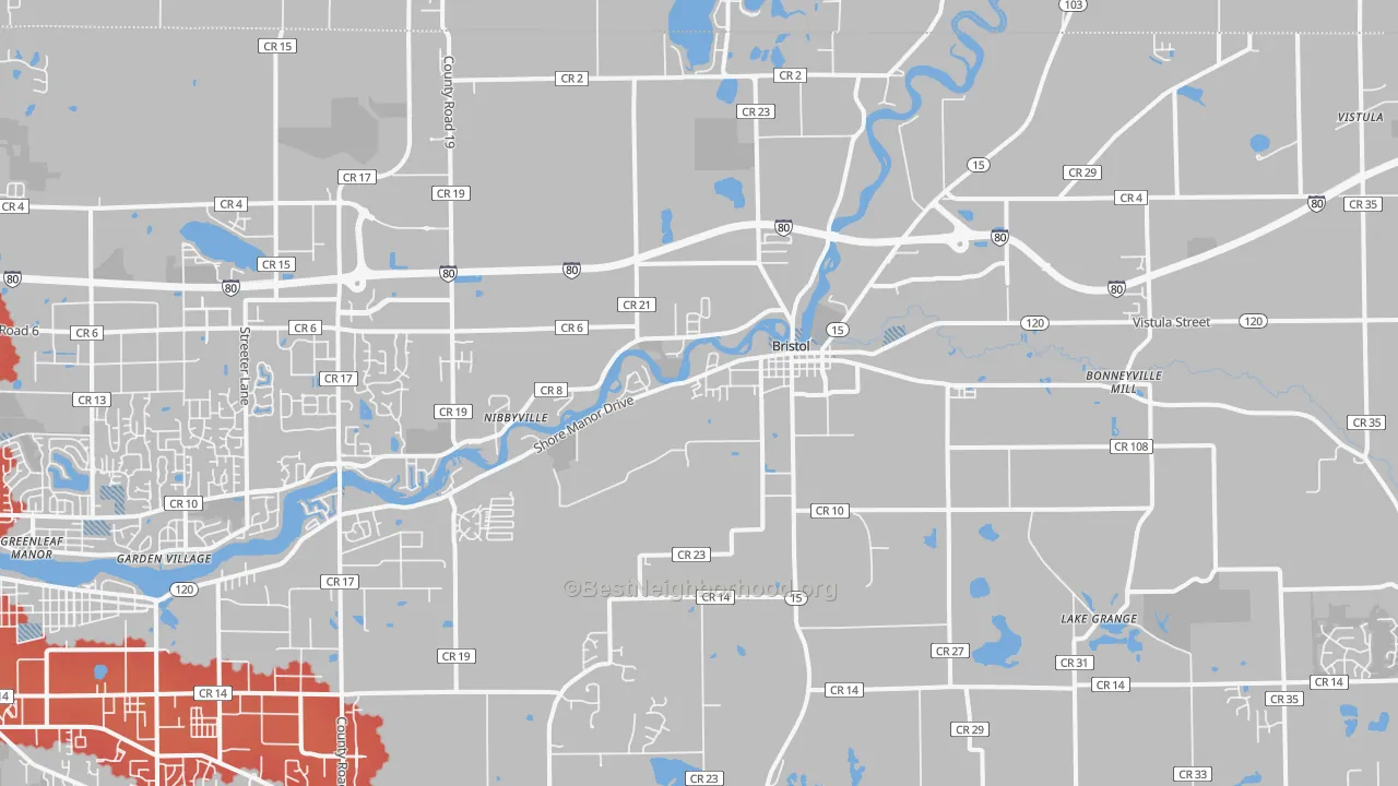 Transit Grade map of 46507, IN