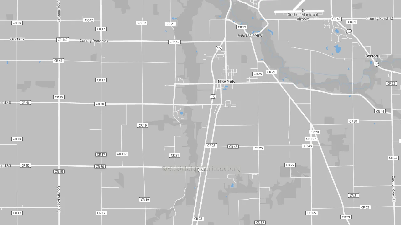 Transit Grade map of 46553, IN
