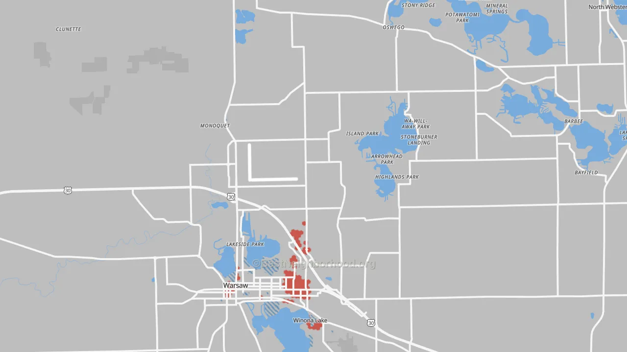Transit Grade map of 46582, IN