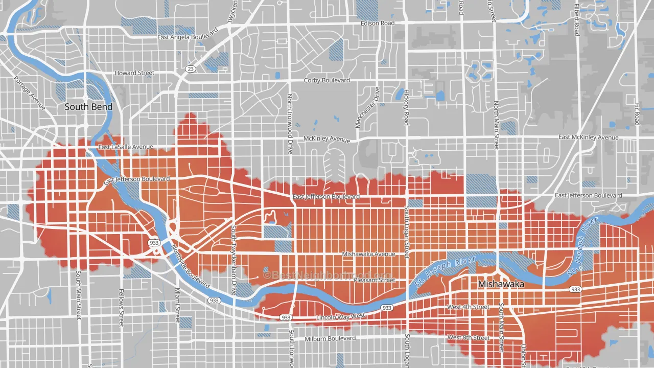 Transit Grade map of 46615, IN