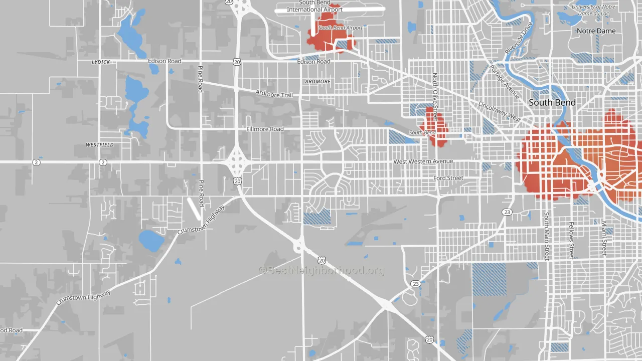 Transit Grade map of 46619, IN