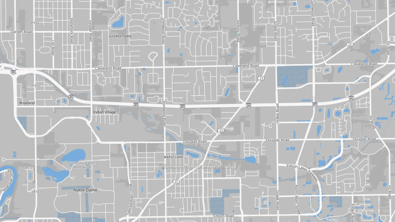Transit Grade map of 46635, IN