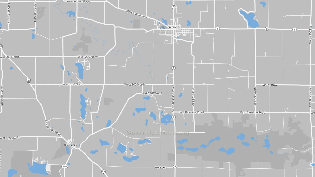 Transit Grade map of 46701, IN