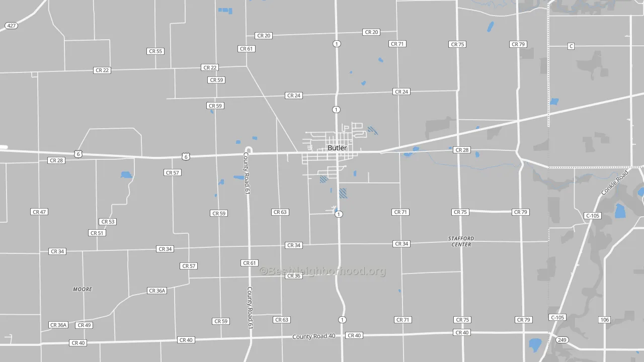 Transit Grade map of 46721, IN