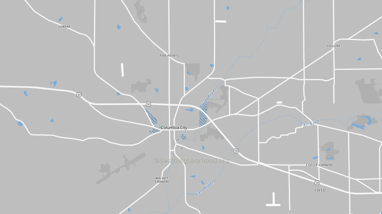 Transit Grade map of 46725, IN