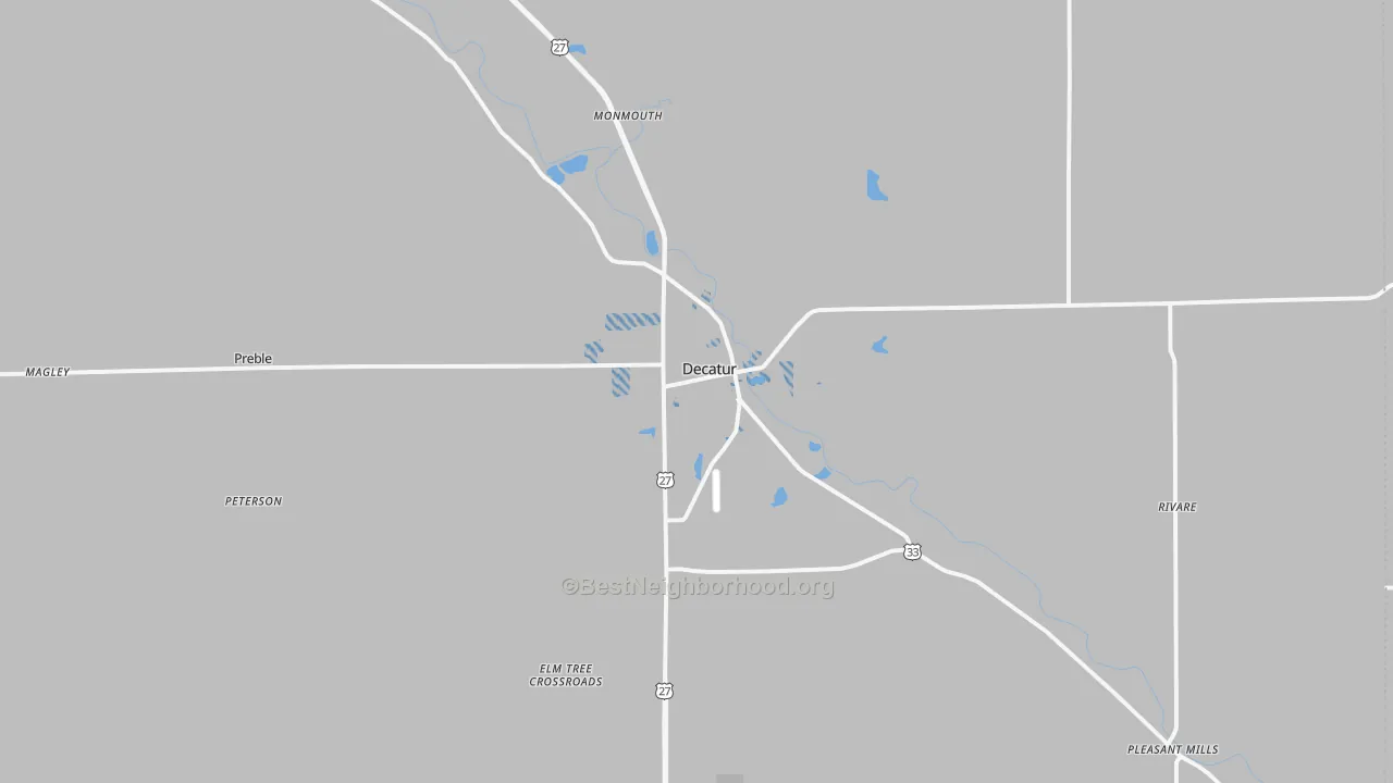Transit Grade map of 46733, IN