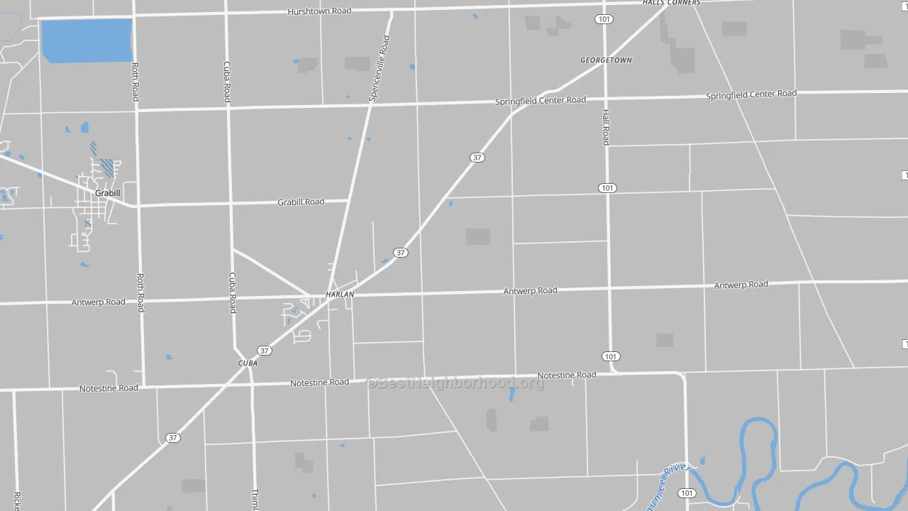 Transit Grade map of 46743, IN