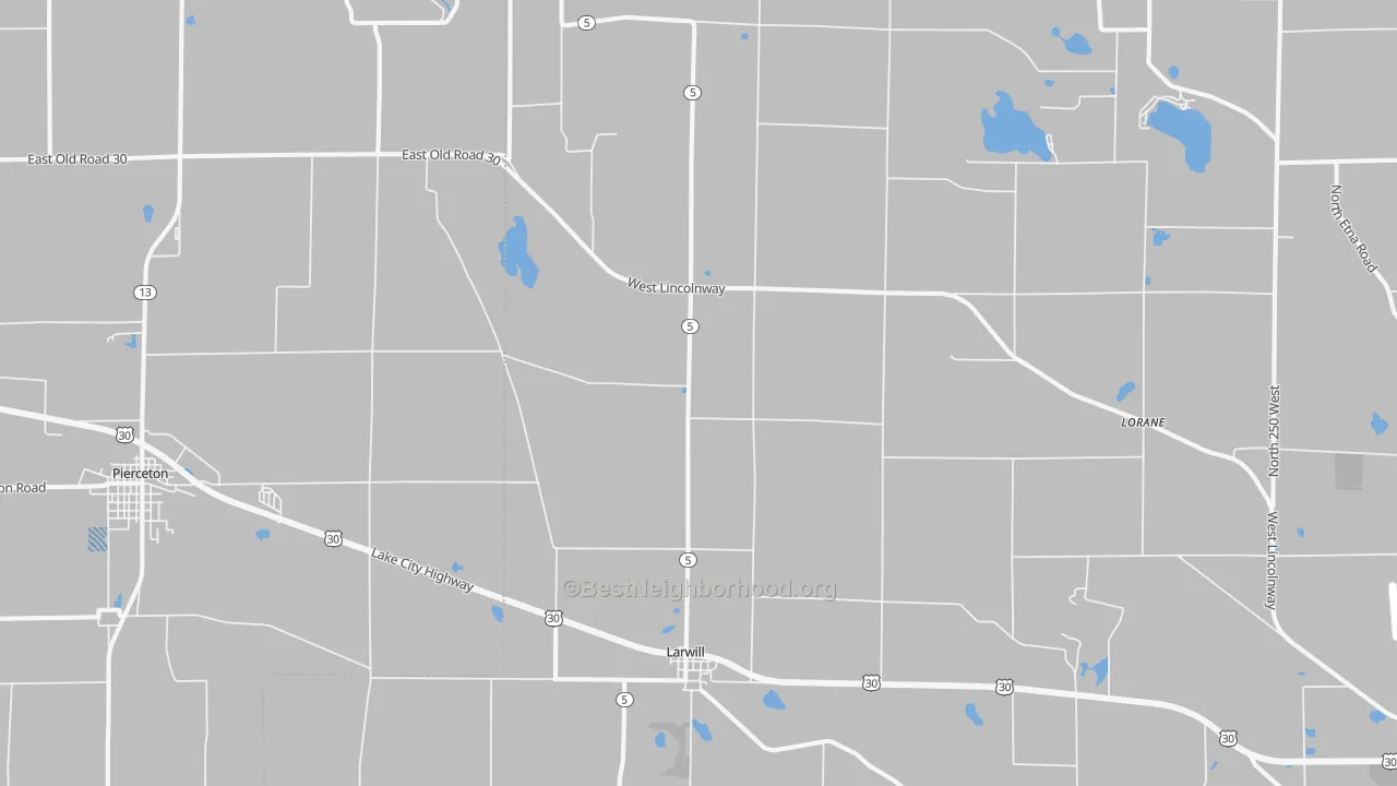 Transit Grade map of 46764, IN