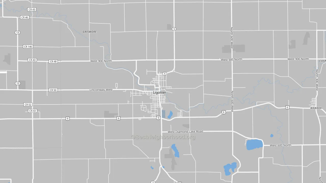 Transit Grade map of 46767, IN