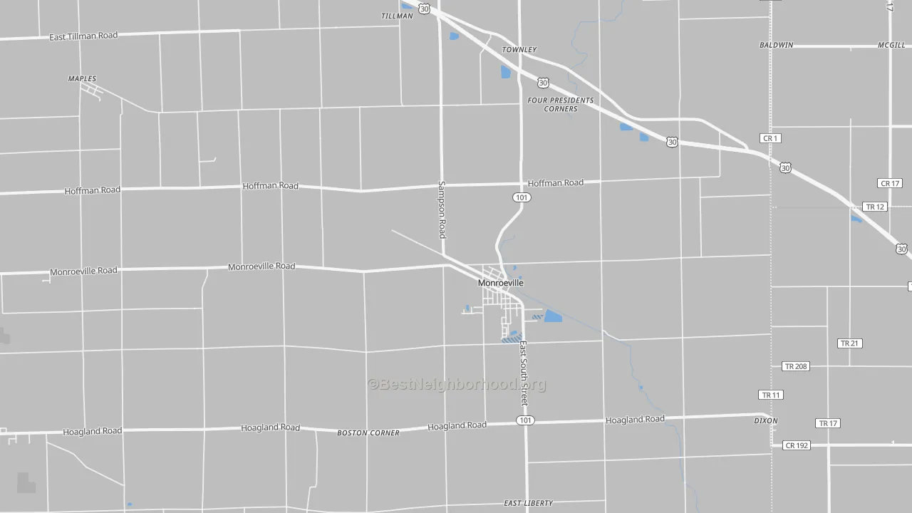 Transit Grade map of 46773, IN
