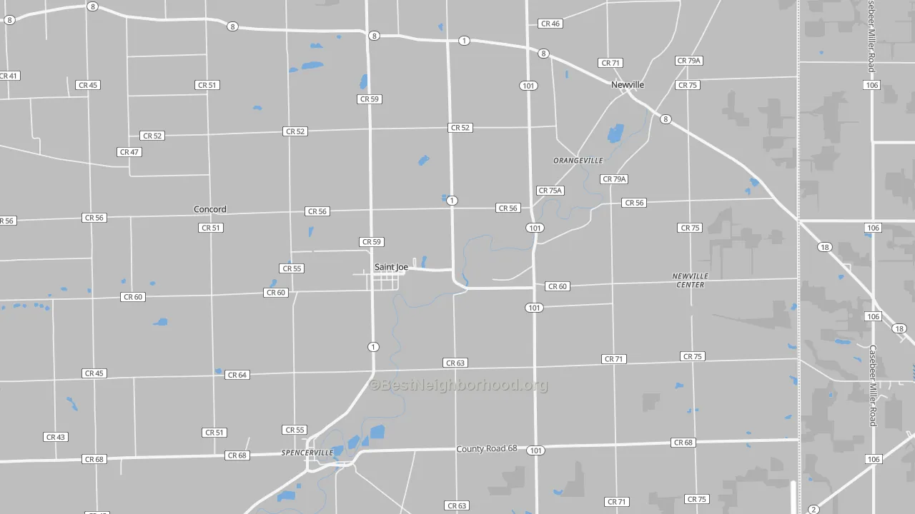 Transit Grade map of 46785, IN