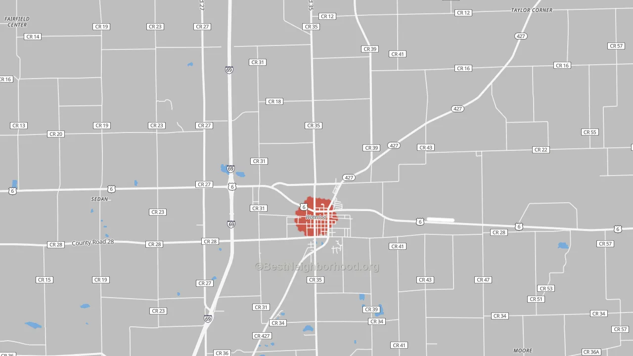 Transit Grade map of 46793, IN