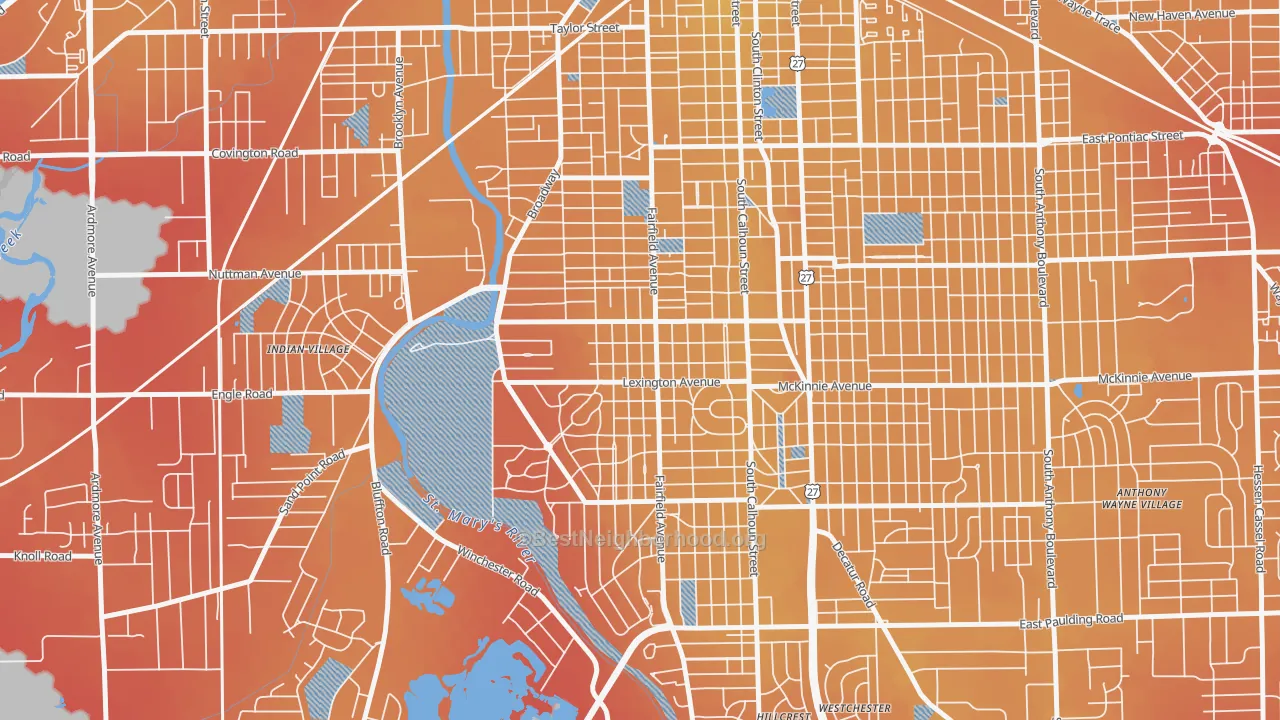 Transit Grade map of 46807, IN