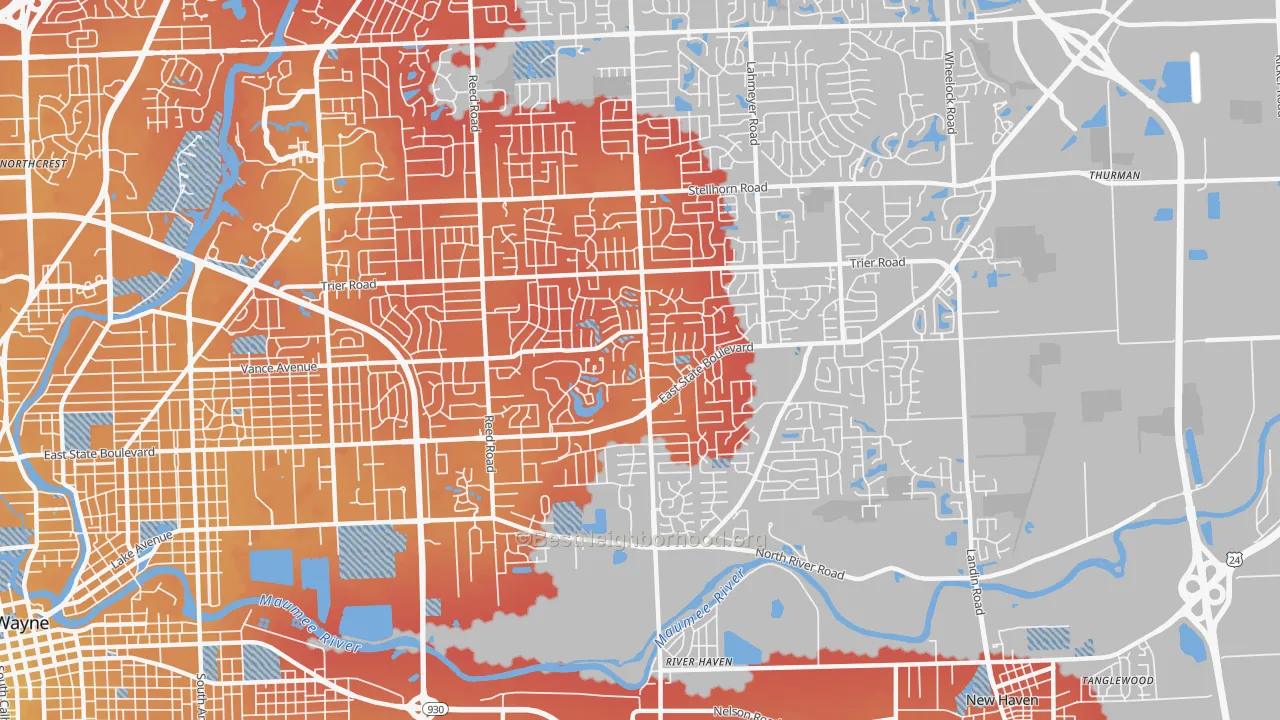Transit Grade map of 46815, IN