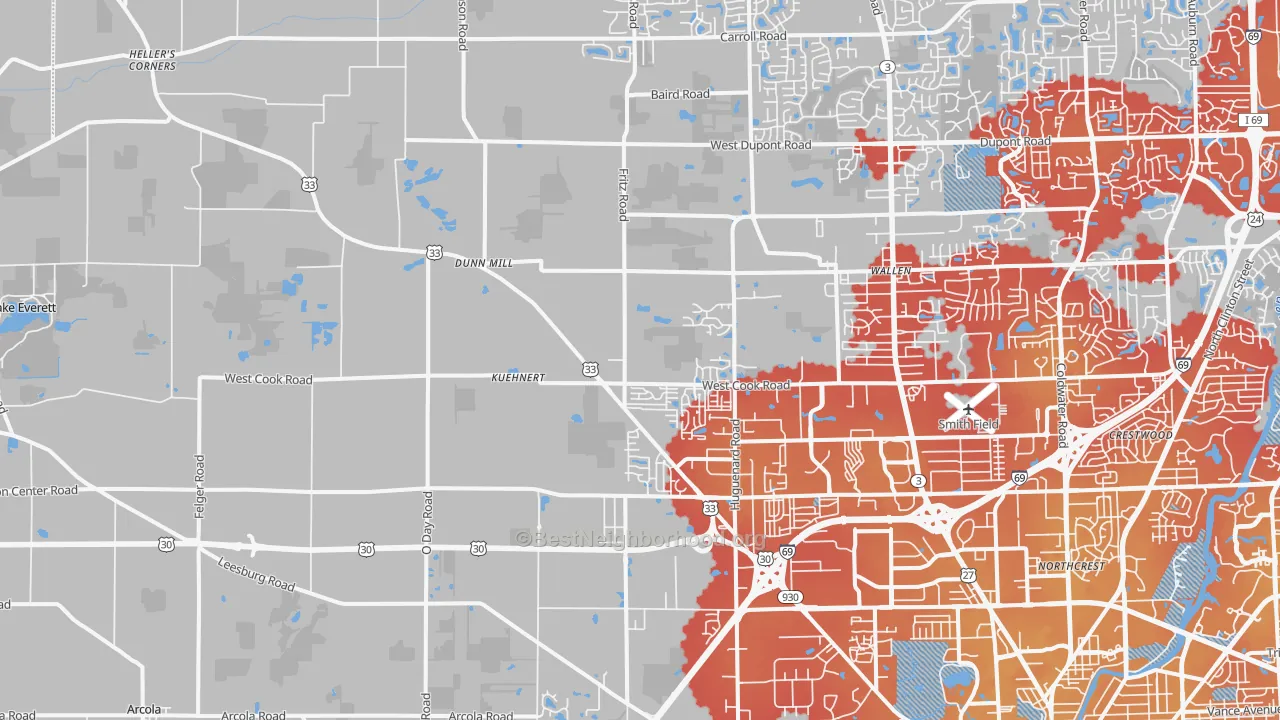 Transit Grade map of 46818, IN