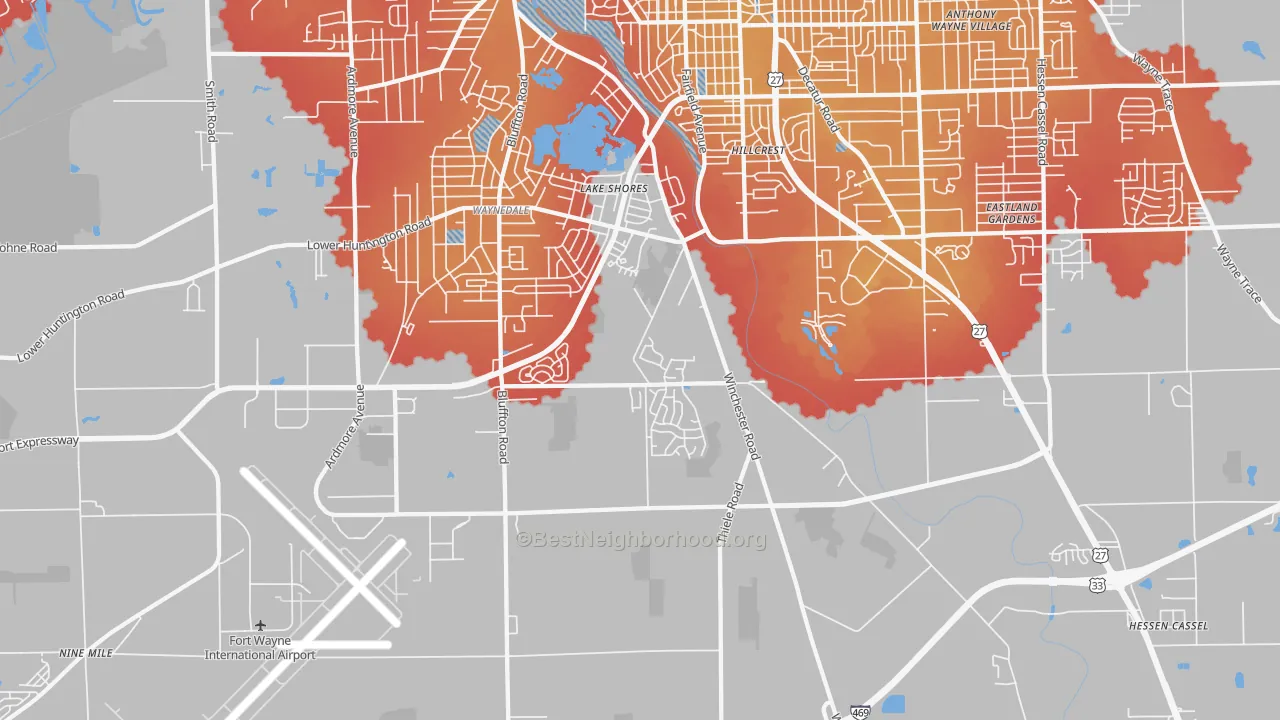 Transit Grade map of 46819, IN