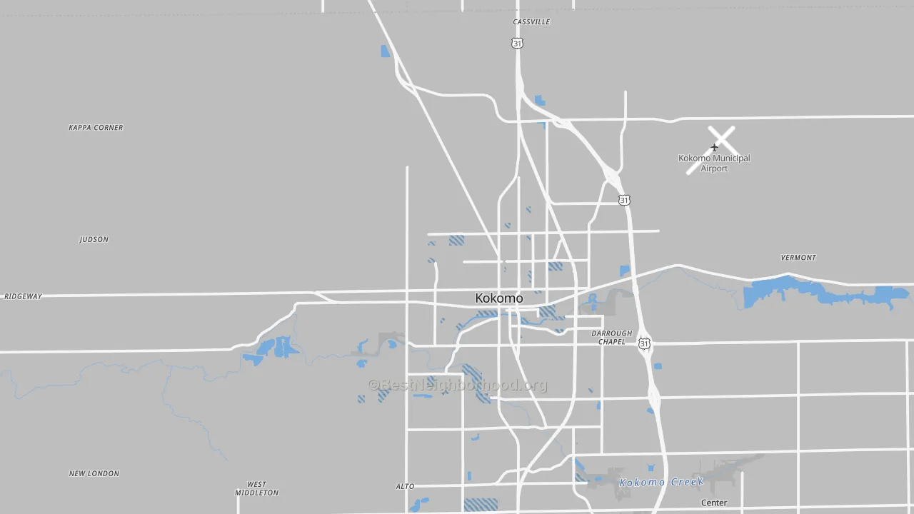 Transit Grade map of 46901, IN