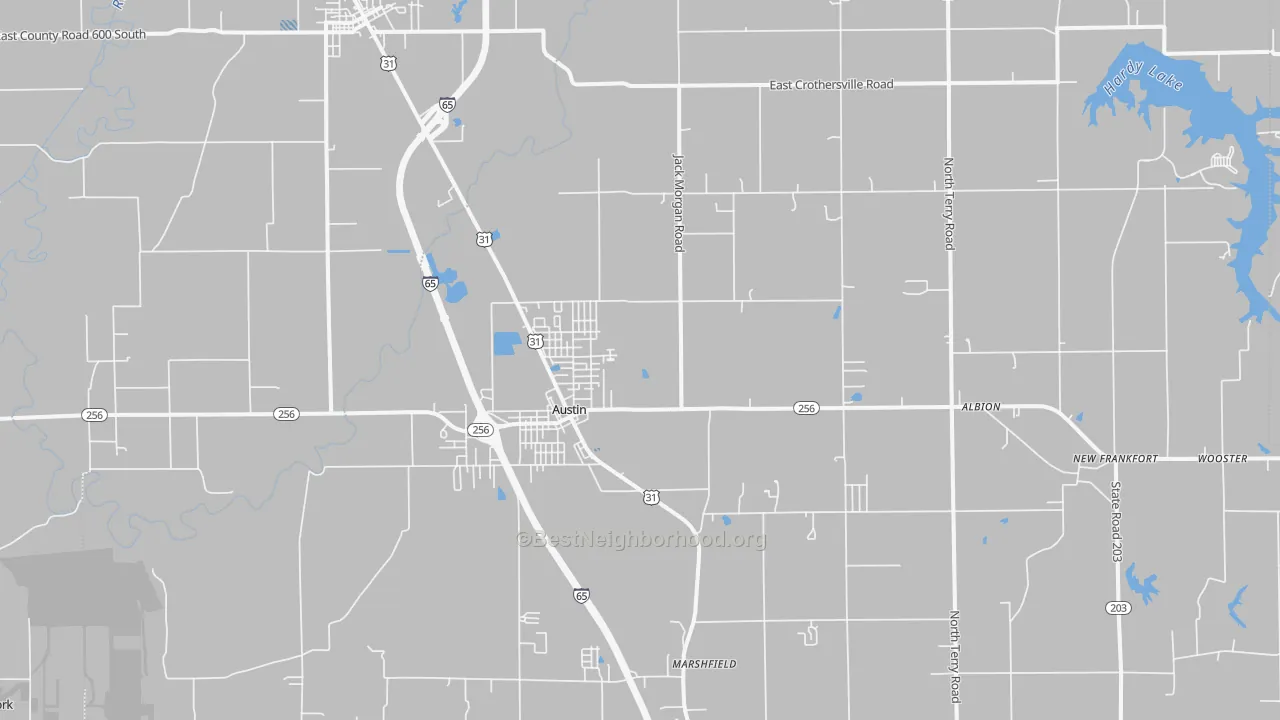 Transit Grade map of 47102, IN