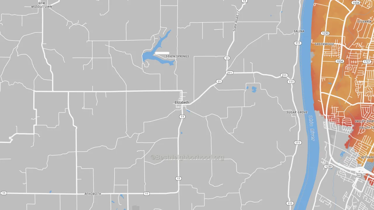 Transit Grade map of 47117, IN