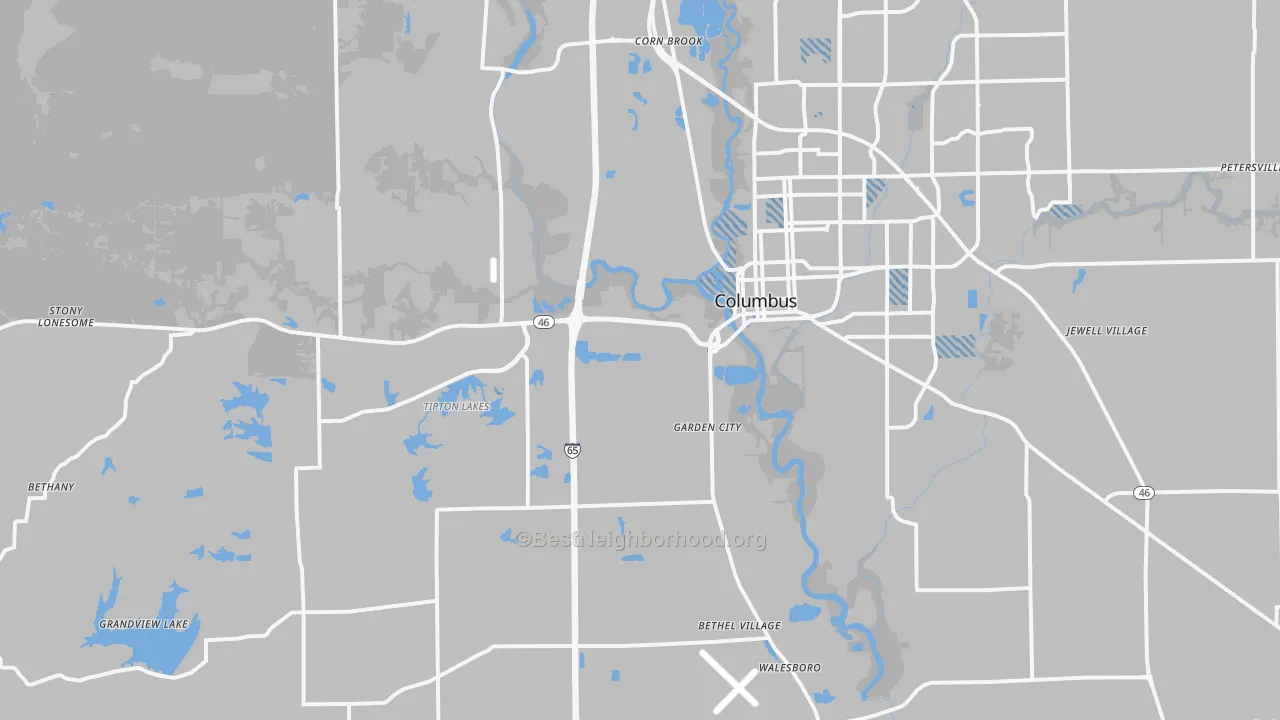 Transit Grade map of 47201, IN