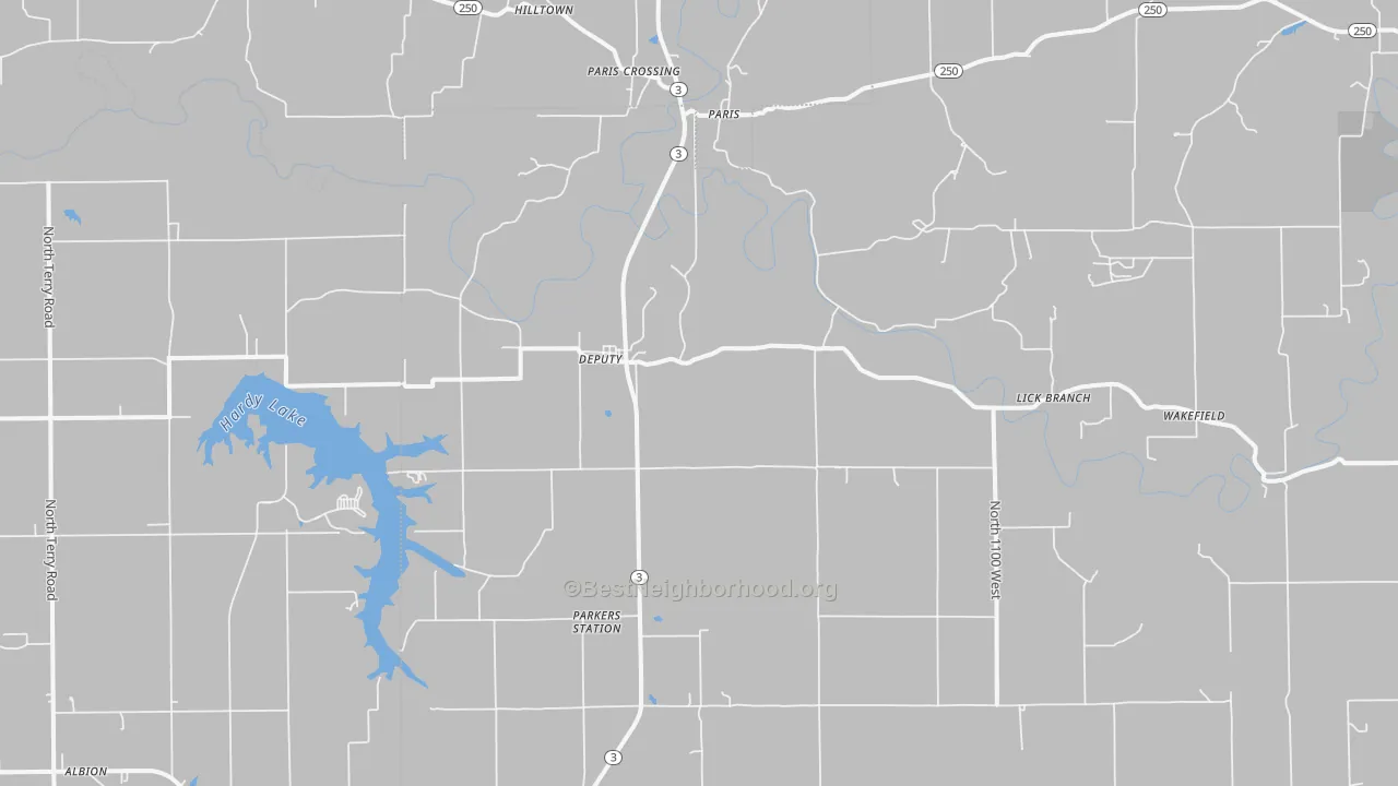 Transit Grade map of 47230, IN