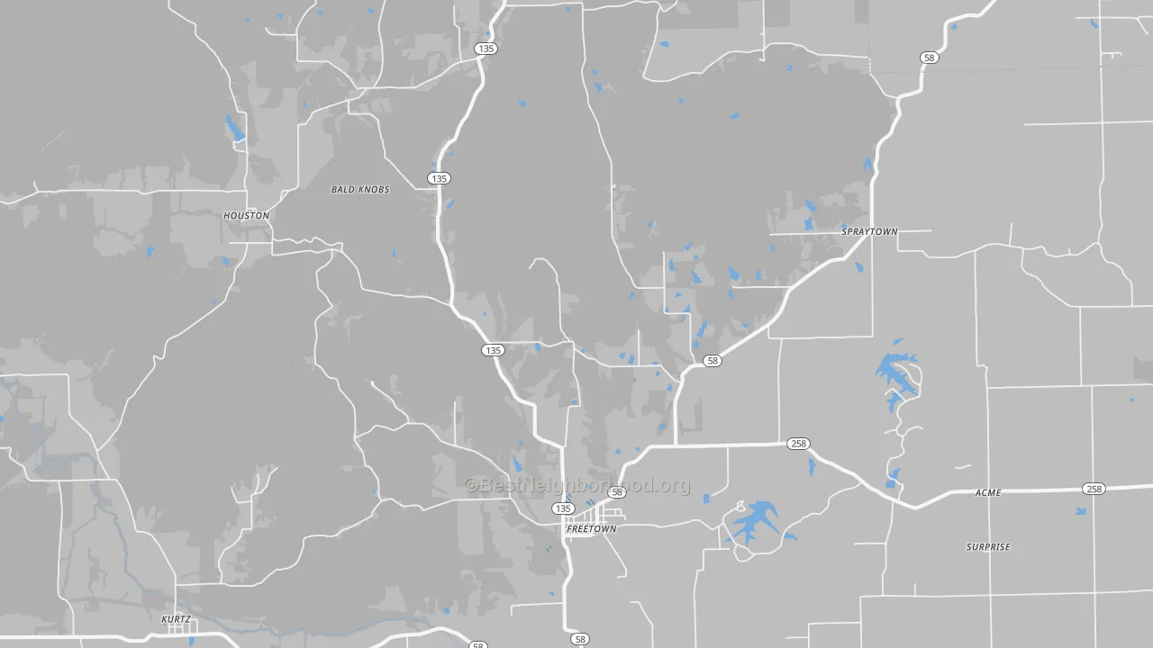 Transit Grade map of 47235, IN