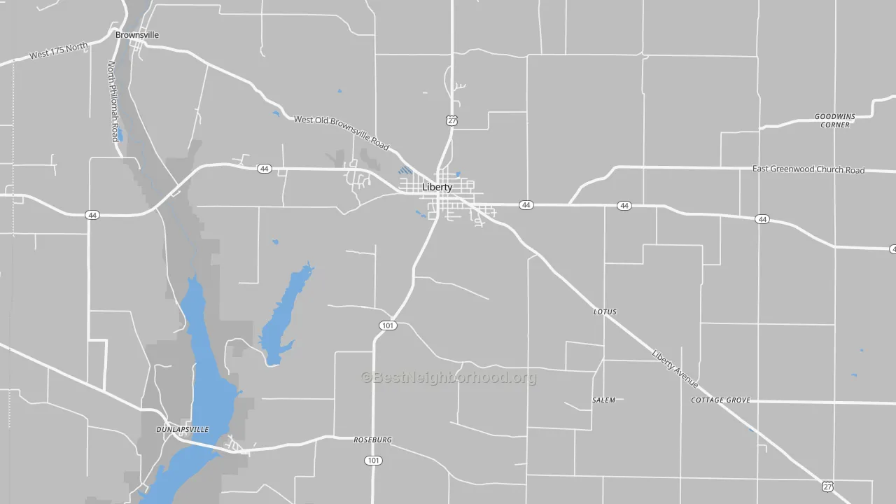 Transit Grade map of 47353, IN