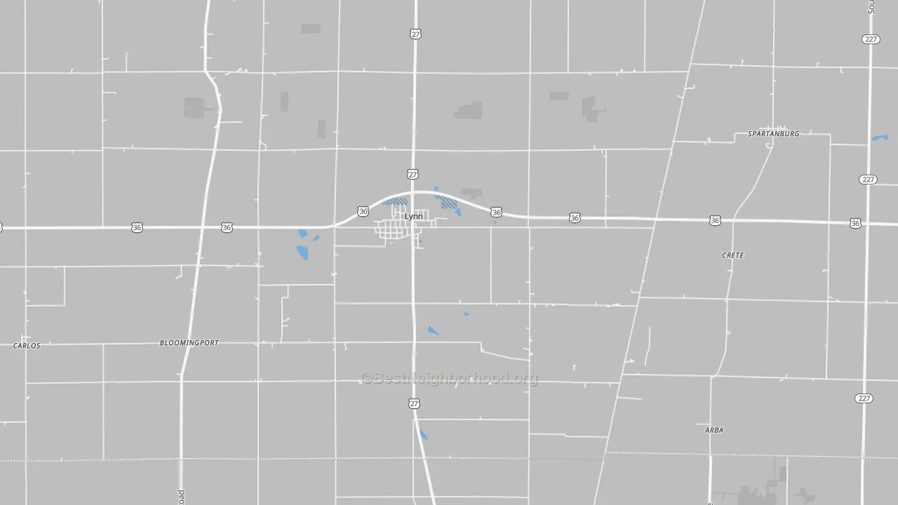 Transit Grade map of 47355, IN