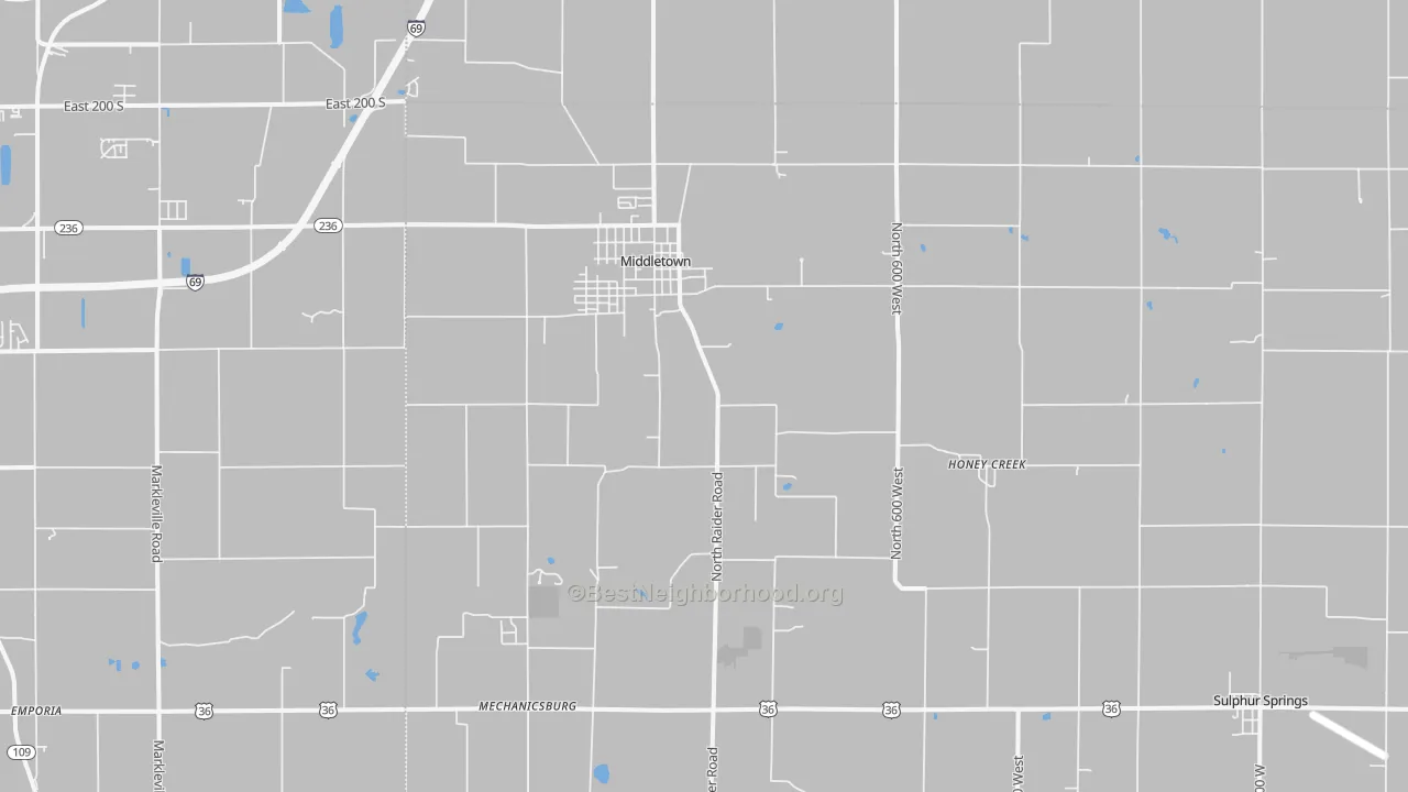Transit Grade map of 47356, IN