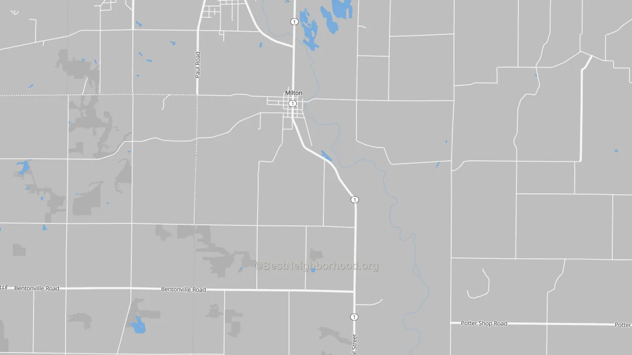 Transit Grade map of 47357, IN