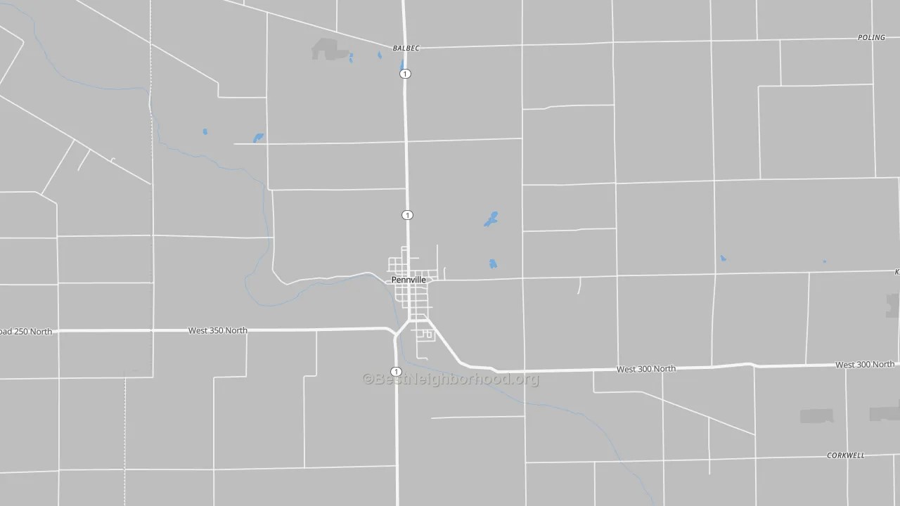 Transit Grade map of 47369, IN