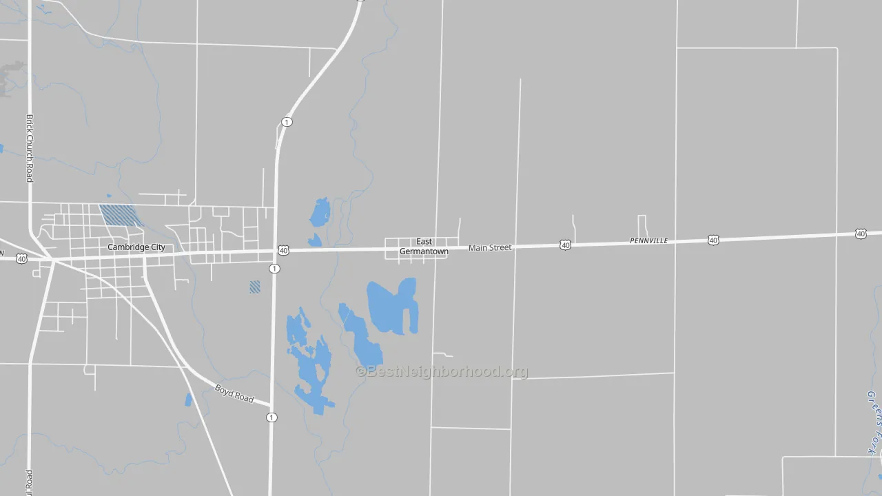 Transit Grade map of 47370, IN