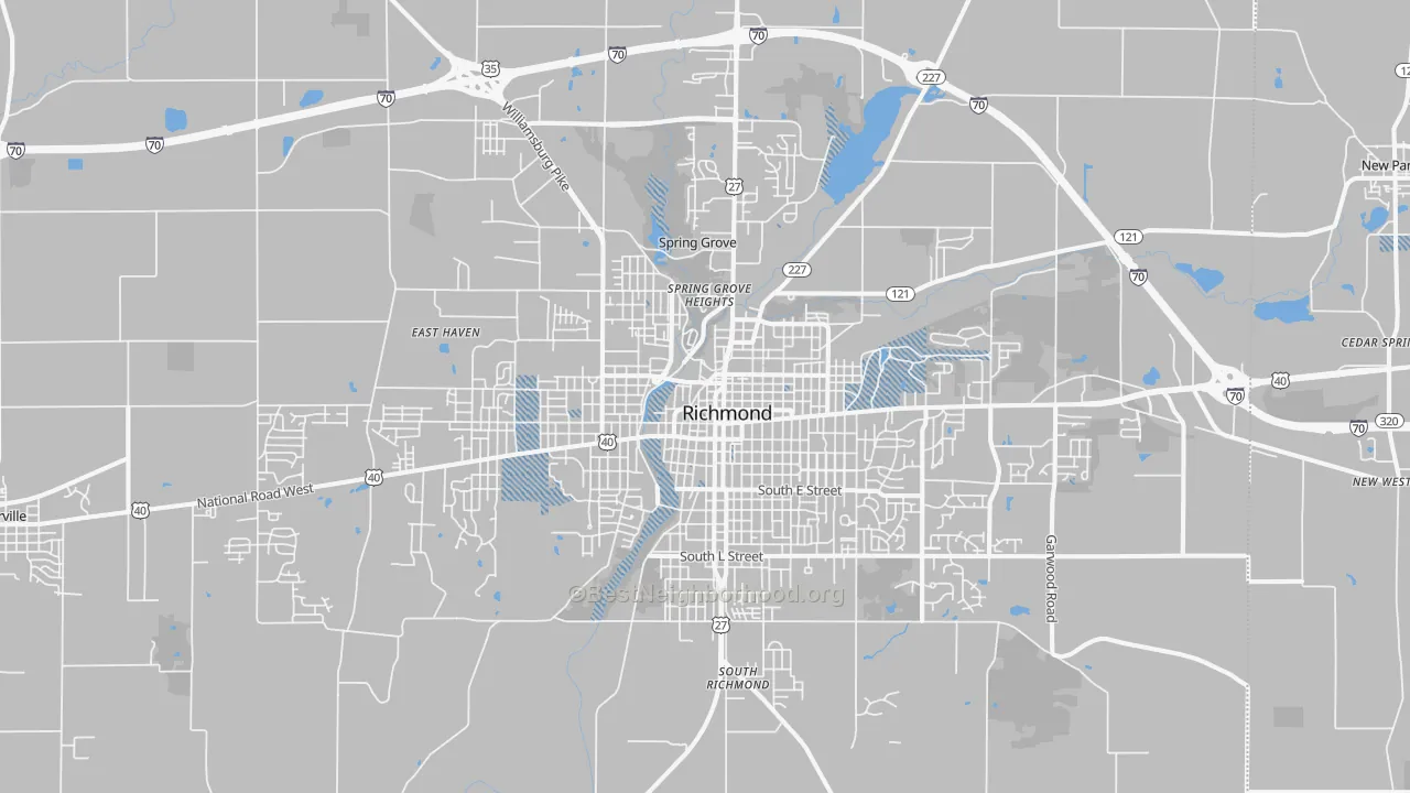 Transit Grade map of 47374, IN