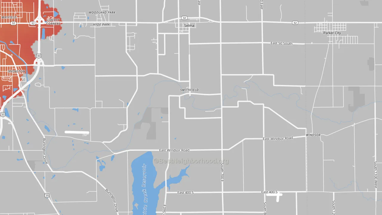 Transit Grade map of 47383, IN