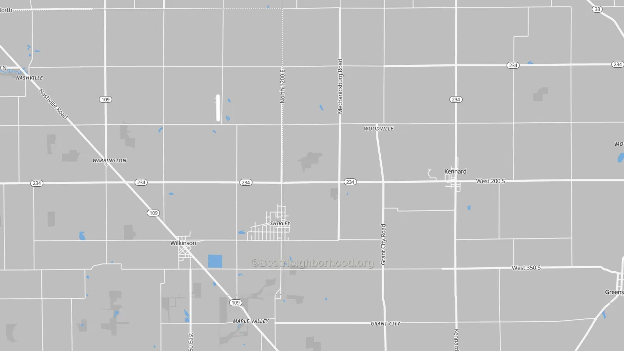 Transit Grade map of 47384, IN