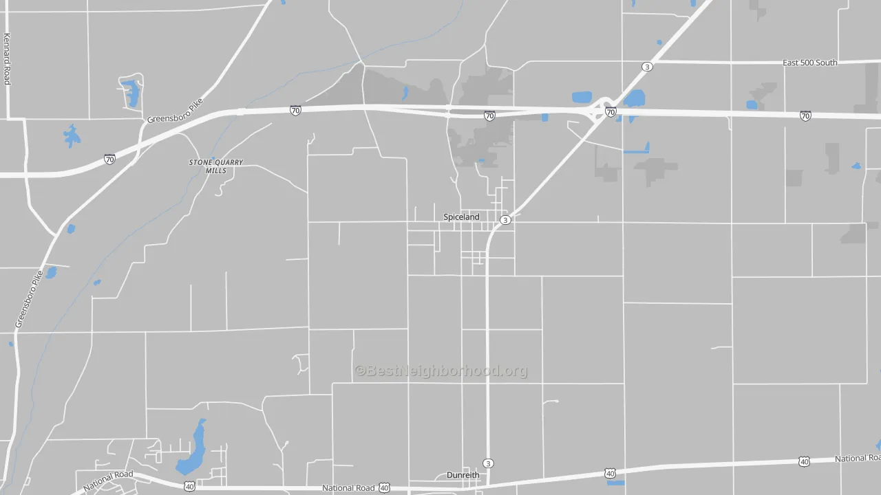 Transit Grade map of 47385, IN