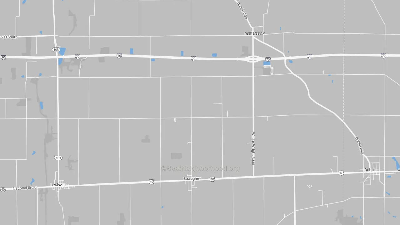 Transit Grade map of 47387, IN