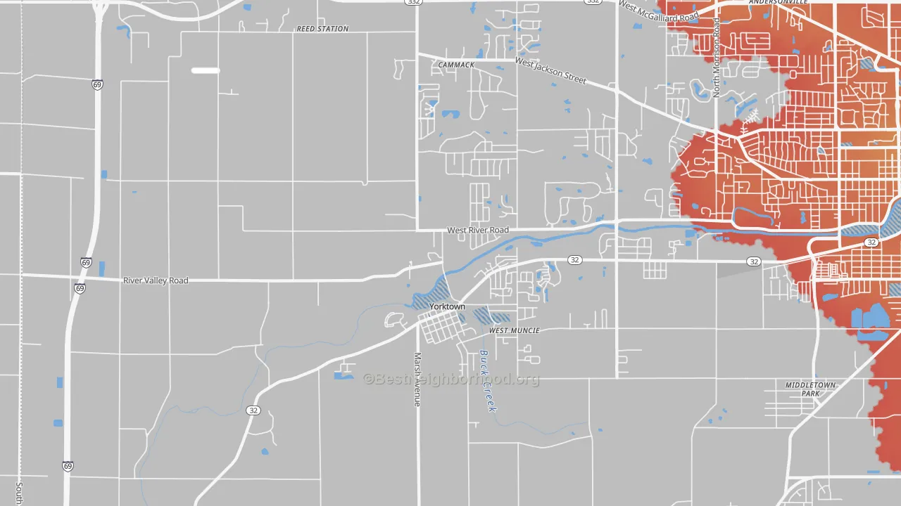 Transit Grade map of 47396, IN