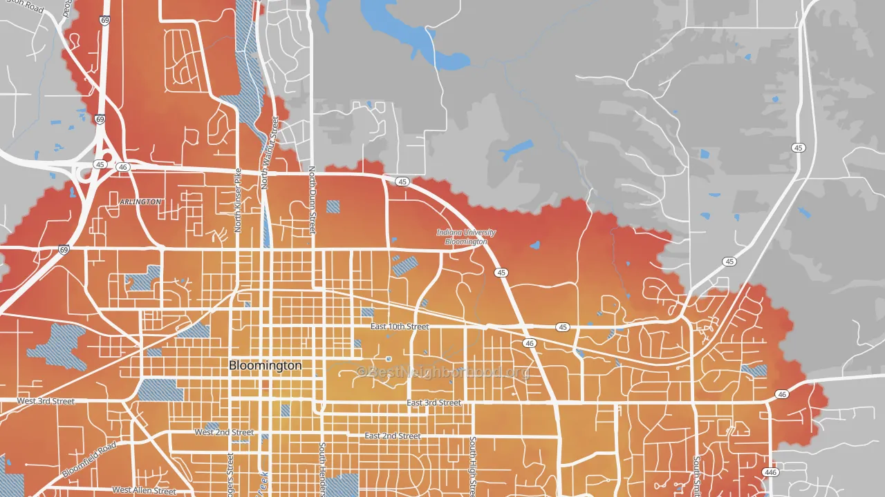 Transit Grade map of 47406, IN